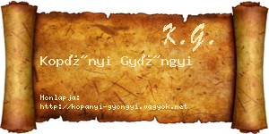 Kopányi Gyöngyi névjegykártya
