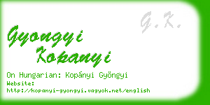 gyongyi kopanyi business card